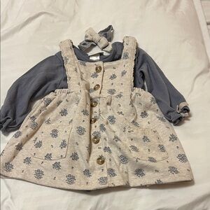 Nicole Miller Cream and Blue Kids Matching Set